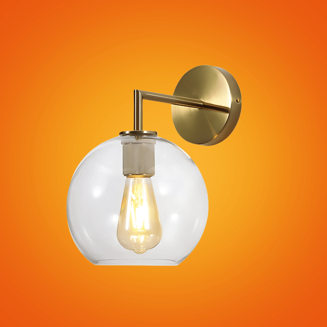 TKLD Wall & Sconce Lights Simple Elegance Clear Glass Globe Wall Light - 40W