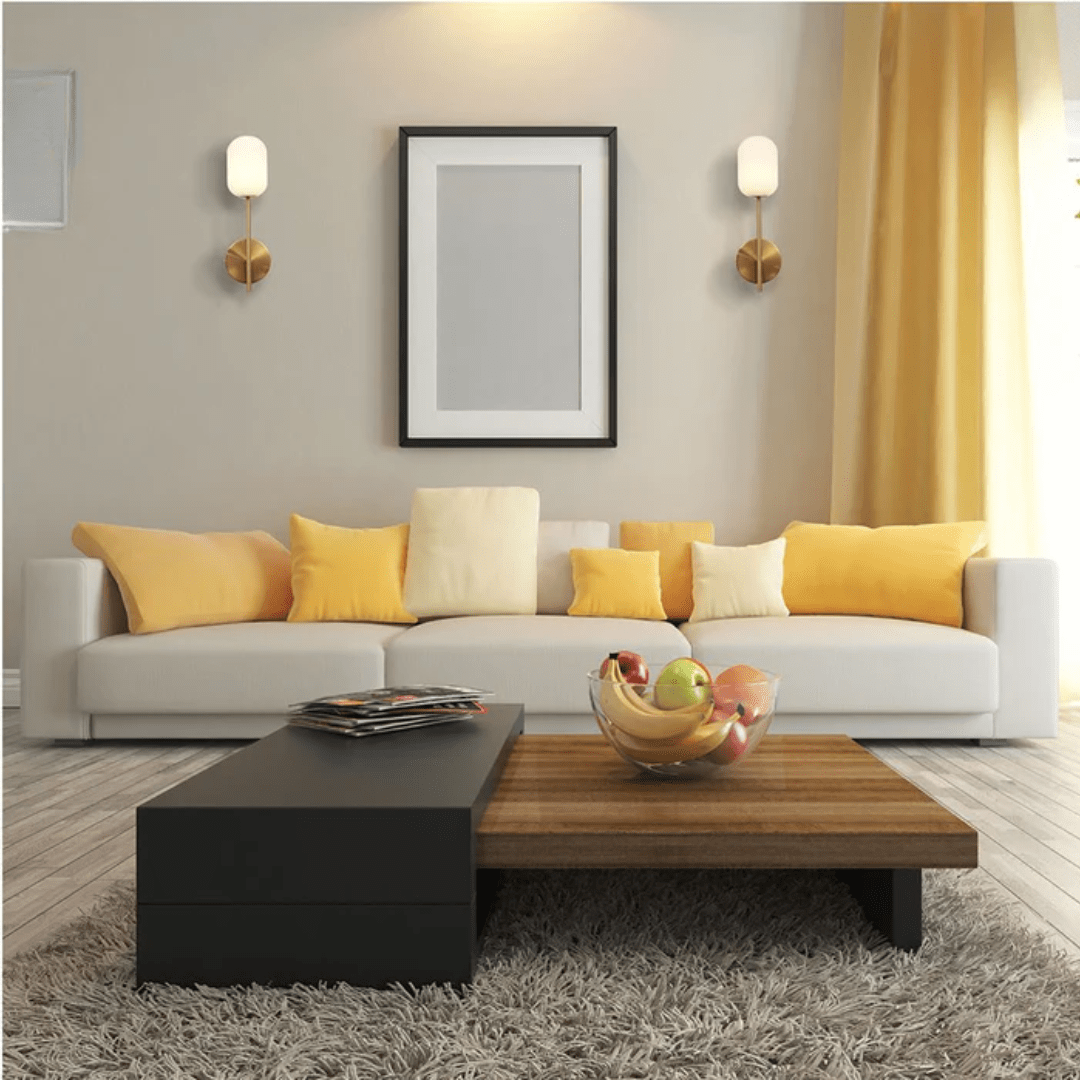 TKLD Wall & Sconce Lights Single Lamp Gold Aluminium Bronze Metal Opal Glass Cylinder Wall Light - G9