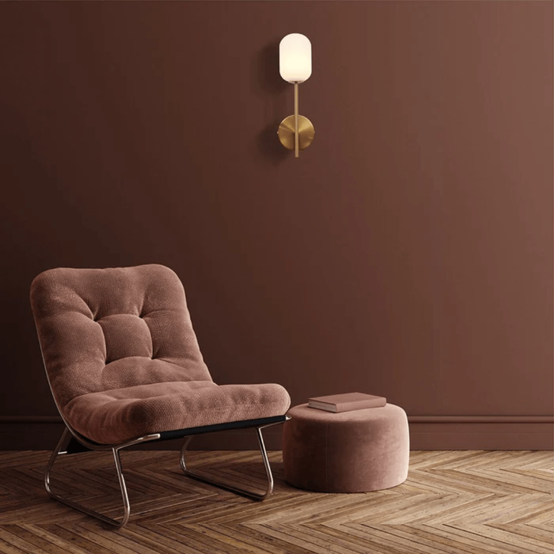 TKLD Wall & Sconce Lights Single Lamp Gold Aluminium Bronze Metal Opal Glass Cylinder Wall Light - G9