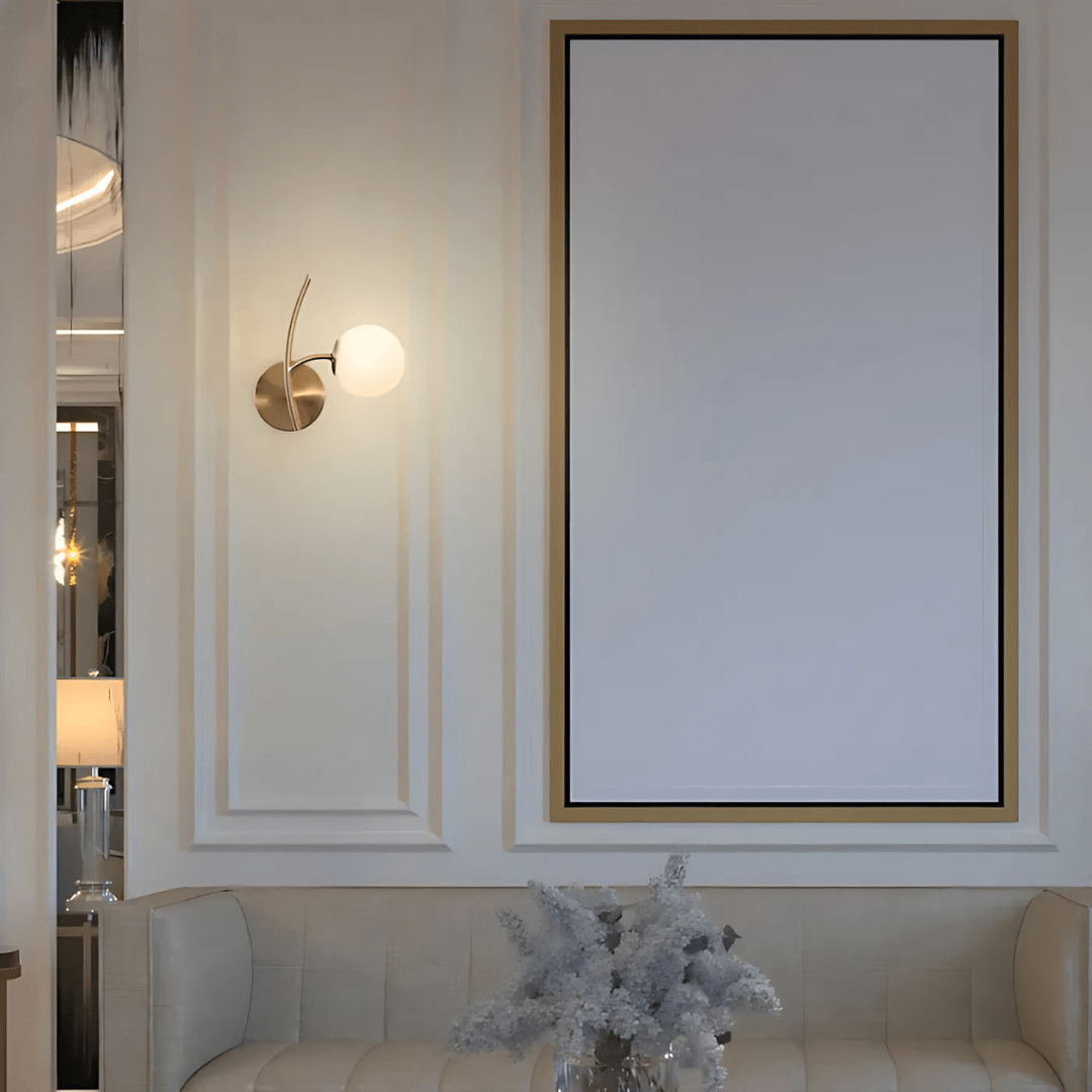 TKLD Wall & Sconce Lights Single Lamp Gold Aluminium Bronze Metal Opal Glass Globe Wall Light - 20W