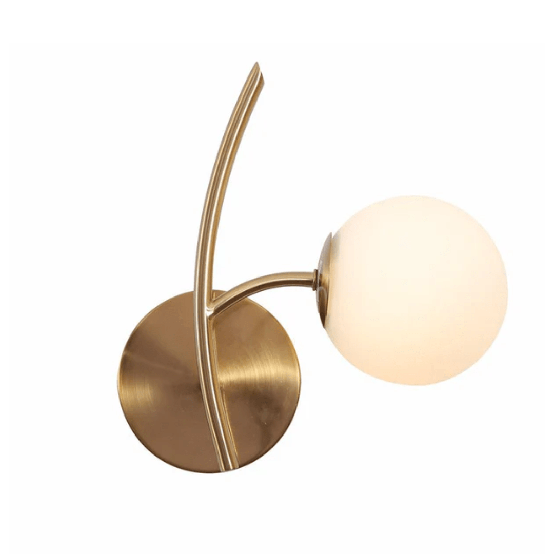TKLD Wall & Sconce Lights Single Lamp Gold Aluminium Bronze Metal Opal Glass Globe Wall Light - 20W