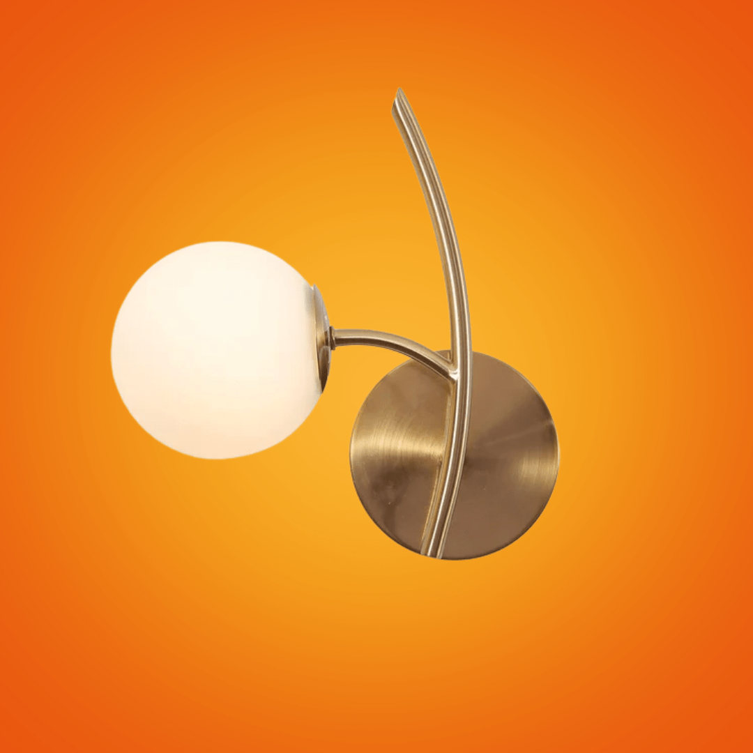 TKLD Wall & Sconce Lights Single Lamp Gold Aluminium Bronze Metal Opal Glass Globe Wall Light - 20W