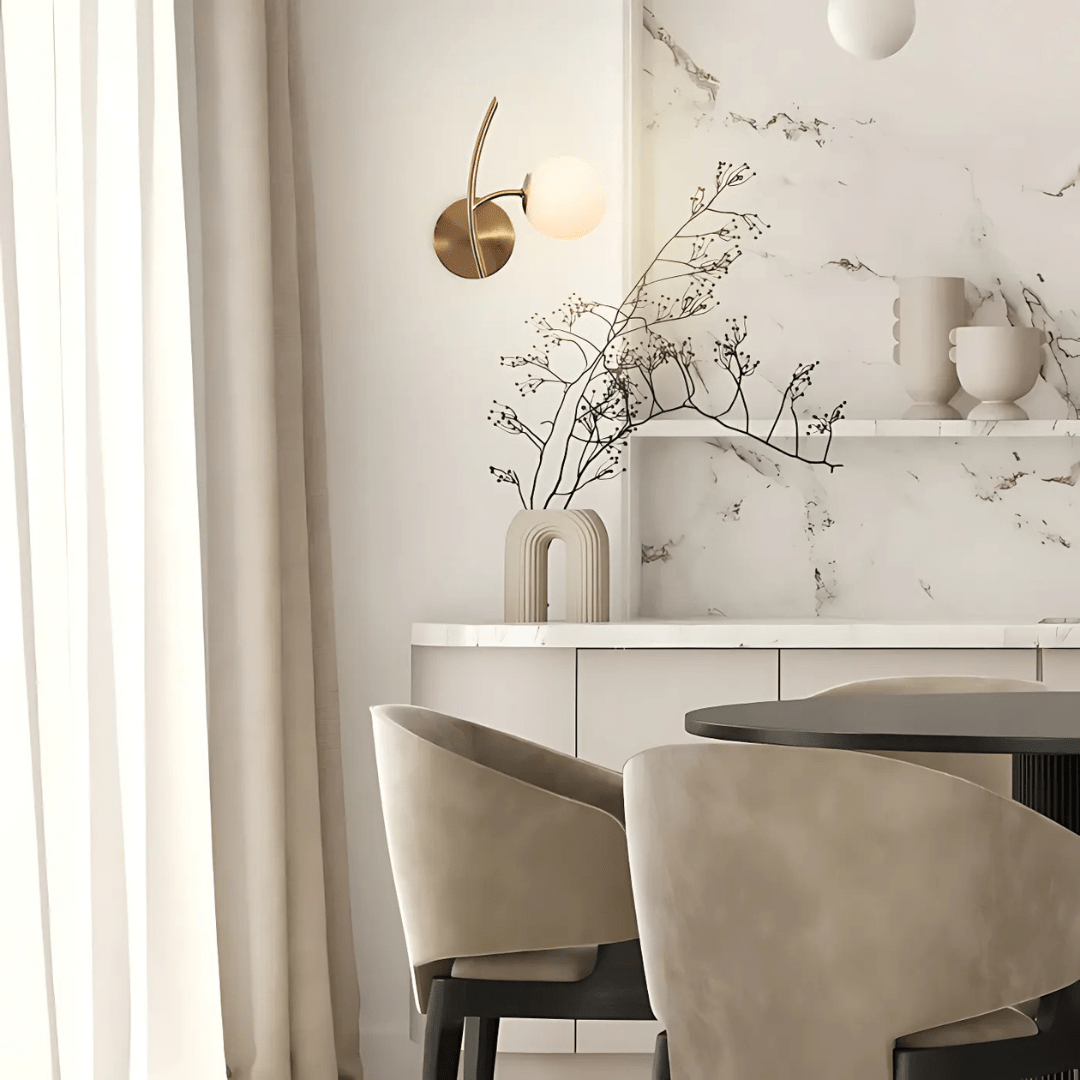 TKLD Wall & Sconce Lights Single Lamp Gold Aluminium Bronze Metal Opal Glass Globe Wall Light - 20W