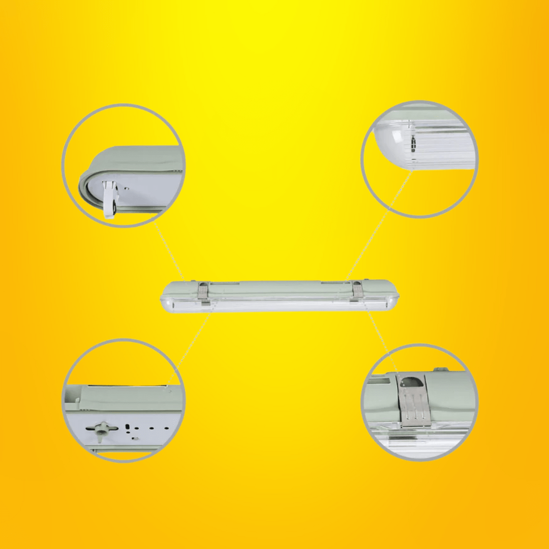 TKLD Ceiling Lights Single Tube Weatherproof Non Corrosive 2ft LED Fitting Batten Light - 9W