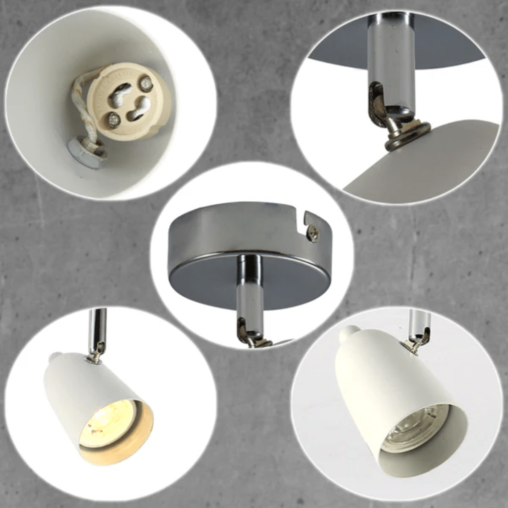 TKLD Wall & Sconce Lights Skurupp White Cone Rotatable GU10 Chrome Spotlight