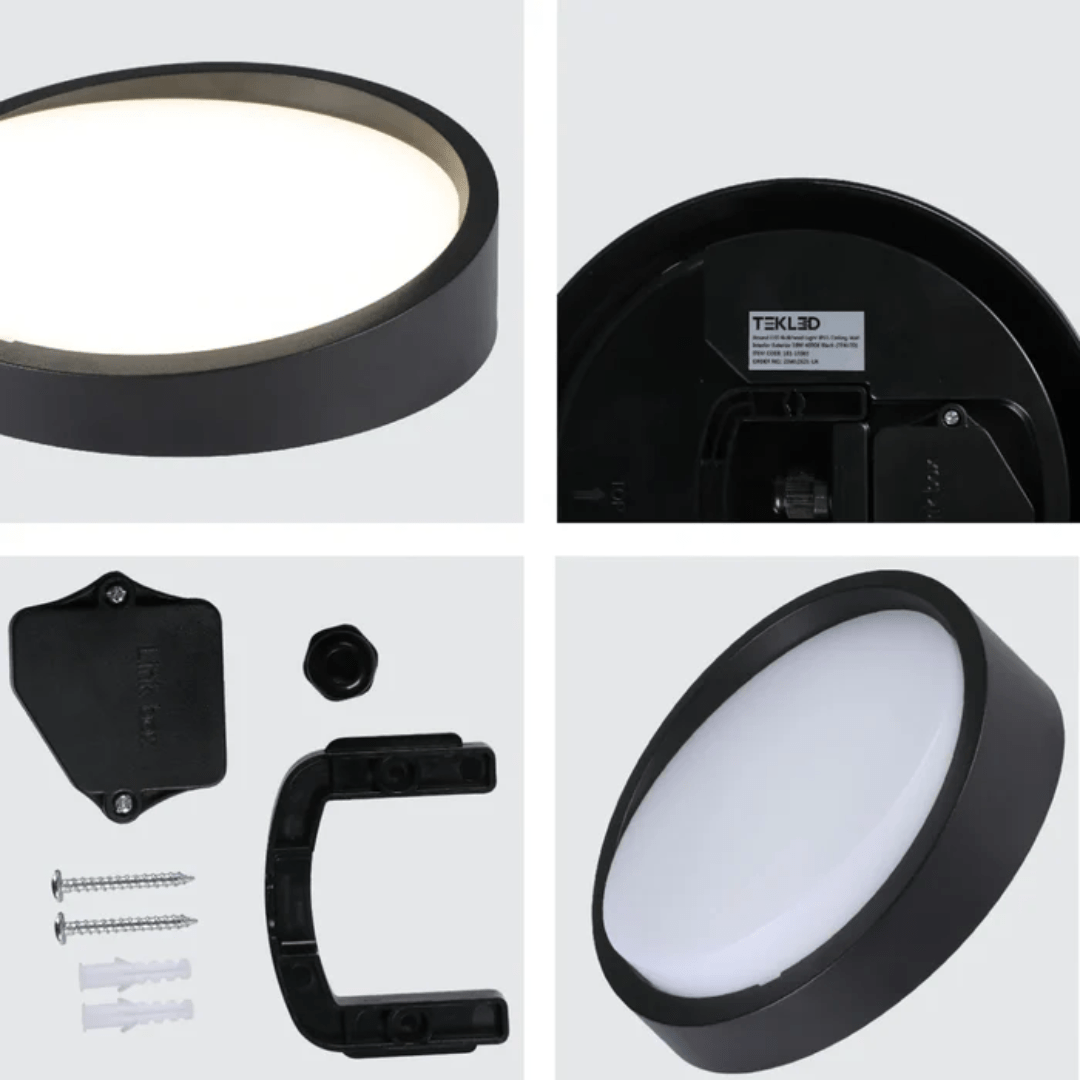 TKLD Wall & Sconce Lights Sleek Black LED Bulkhead Ceiling & Wall Light - 18W