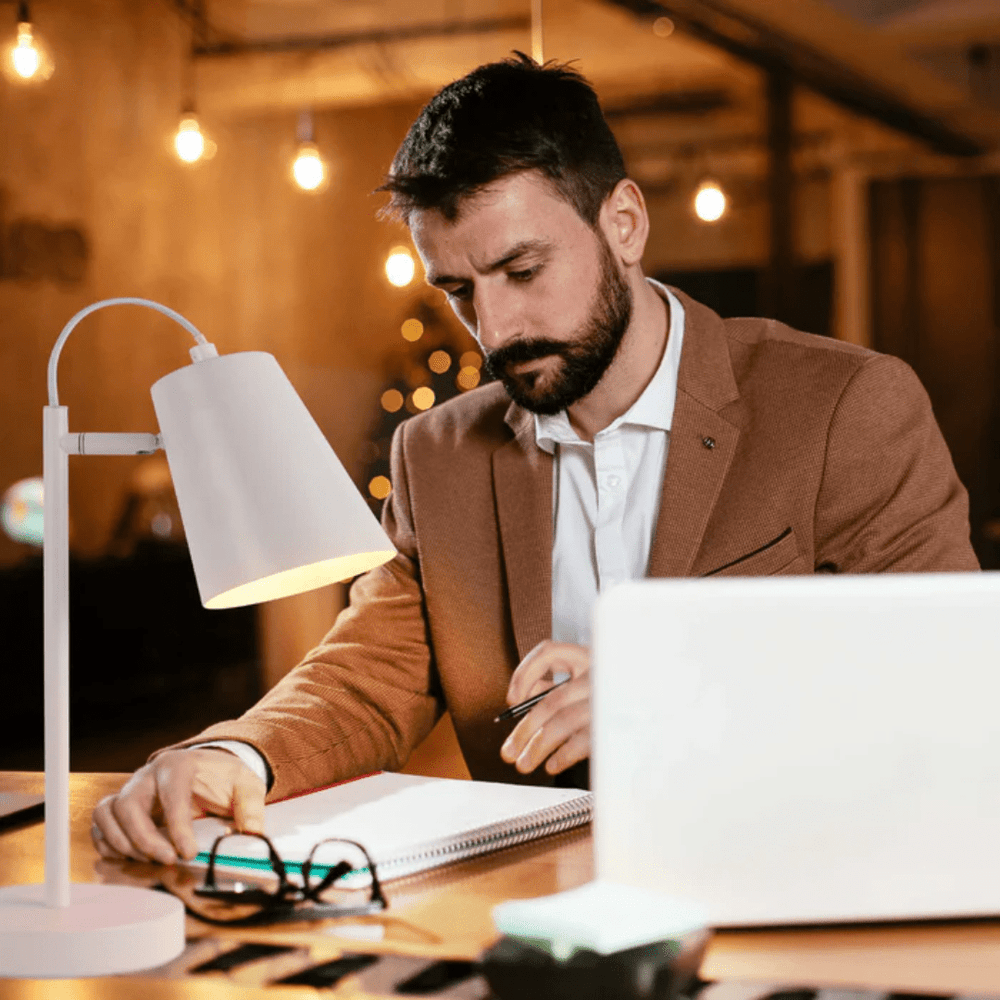 TKLD Table & Floor Lamps Sleek Cut Cone Desk Lamp In Vibrant Colours - 40W