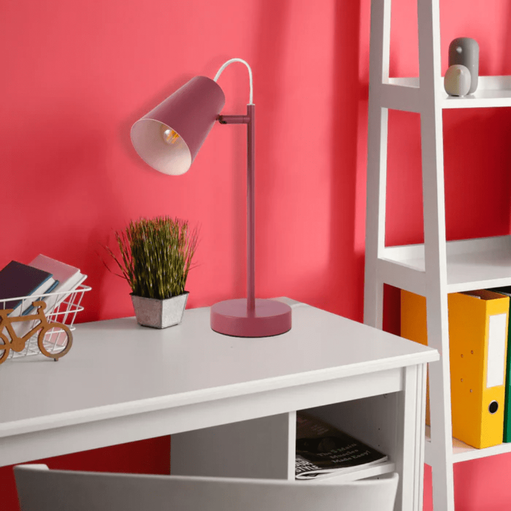 TKLD Table & Floor Lamps Sleek Cut Cone Desk Lamp In Vibrant Colours - 40W