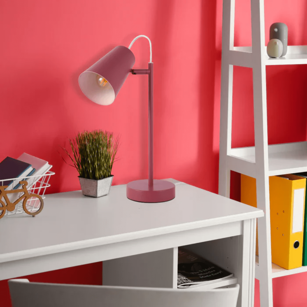 TKLD Table & Floor Lamps Sleek Cut Cone Desk Lamp In Vibrant Colours - 40W