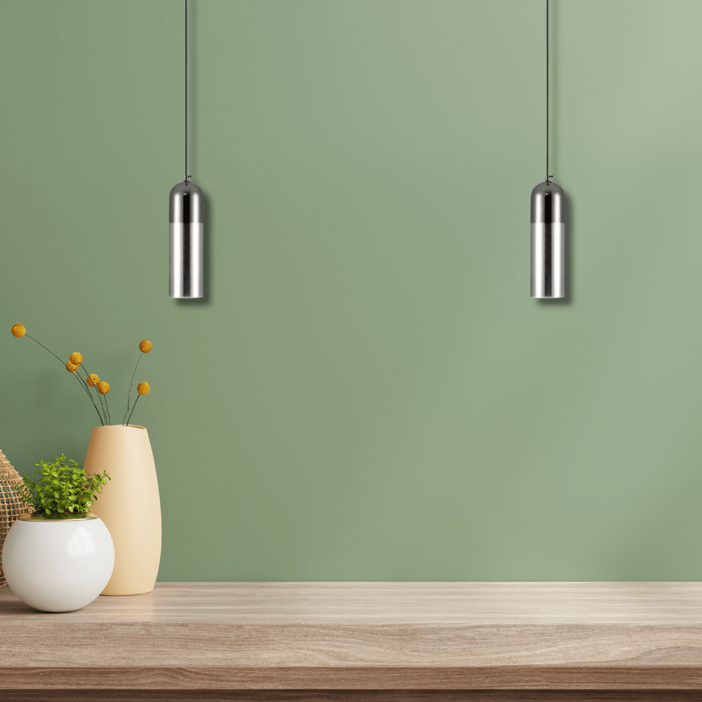 TKLD Pendant & Chandeliers Sleek Smoky and Pearl Black Cylinder Pendant Ceiling Light