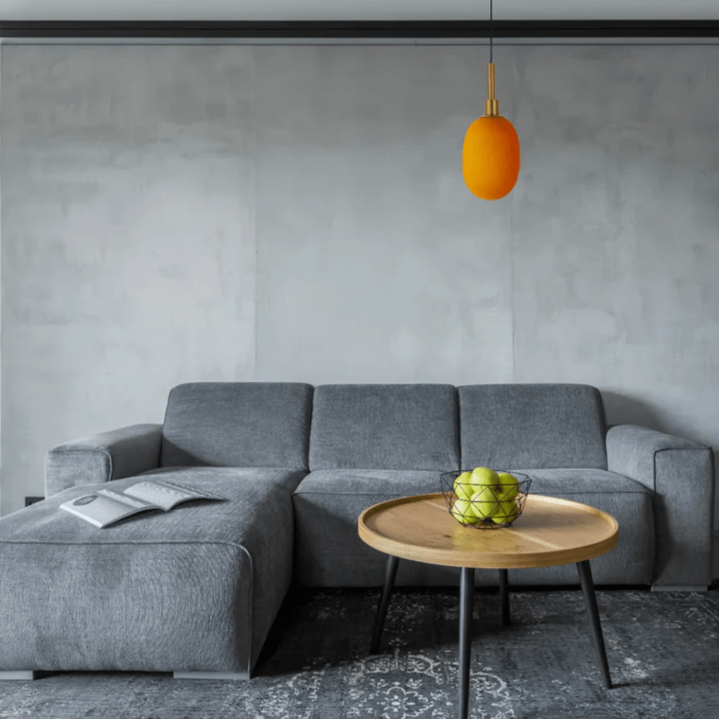 TKLD Pendant & Chandeliers Small Opalescent Ellipsoid Pendant Light with Gold Detail - Smoky/Opal/Amber