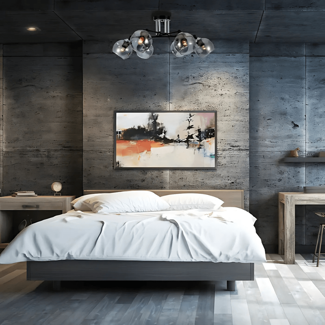 TKLD Ceiling Lights Smoky 6 Lamp Glass Black and Chrome Semi Flush Ceiling Light - 60W