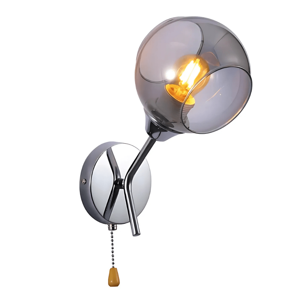 TKLD Wall & Sconce Lights Smoky Barrel Glass Chrome Metal Body Sputnik Modern Wall Light - 60W