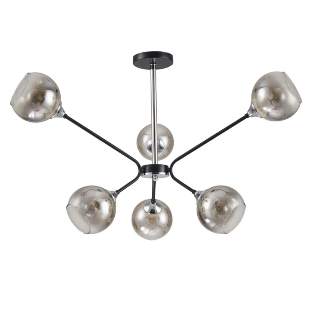 TKLD Ceiling Lights Smoky Cone 6 Lamp Glass Molecule Modern Ceiling Light - 60W