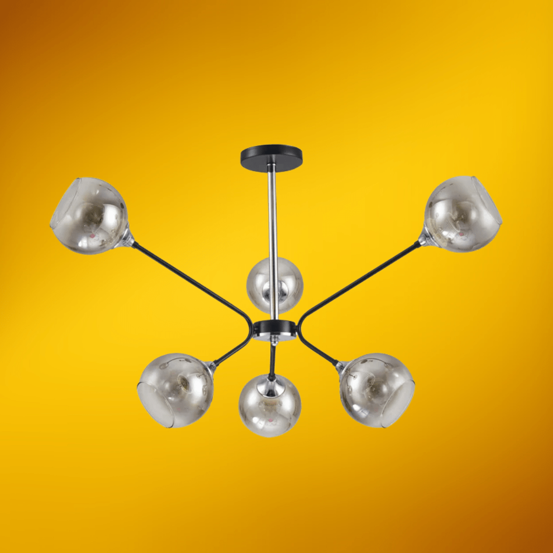 TKLD Ceiling Lights Smoky Cone 6 Lamp Glass Molecule Modern Ceiling Light - 60W