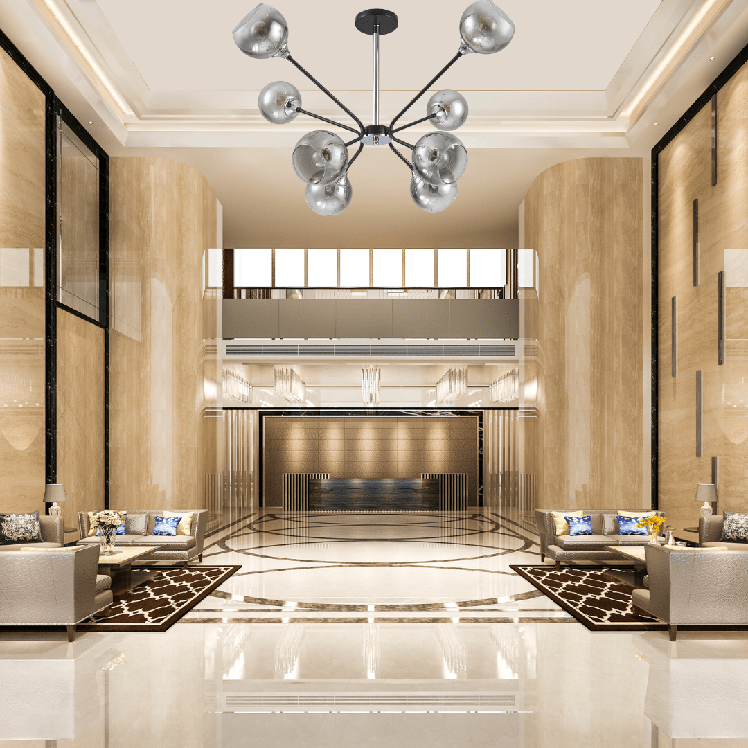 TKLD Ceiling Lights Smoky Cone 8 Lamp Glass Molecule Modern Ceiling Light - 60W