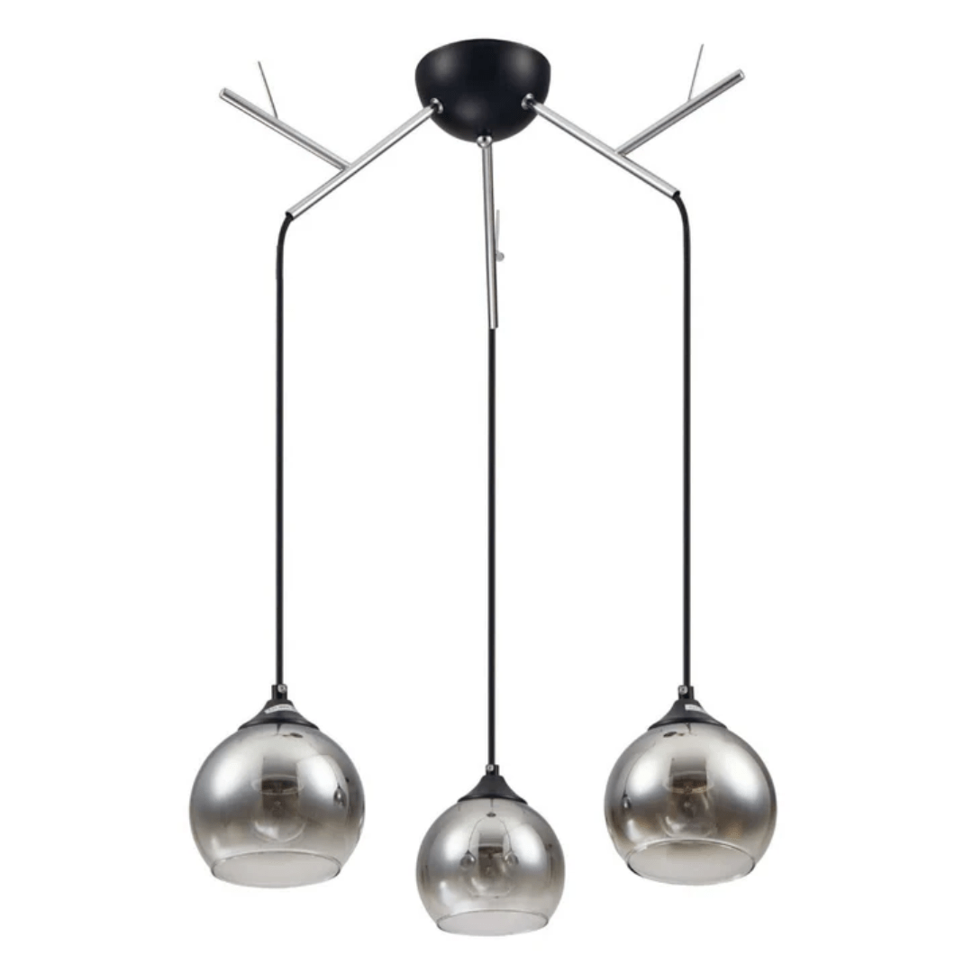 TKLD Pendant & Chandeliers Smoky Dome Glass Chrome Modern Ceiling Light - 40W
