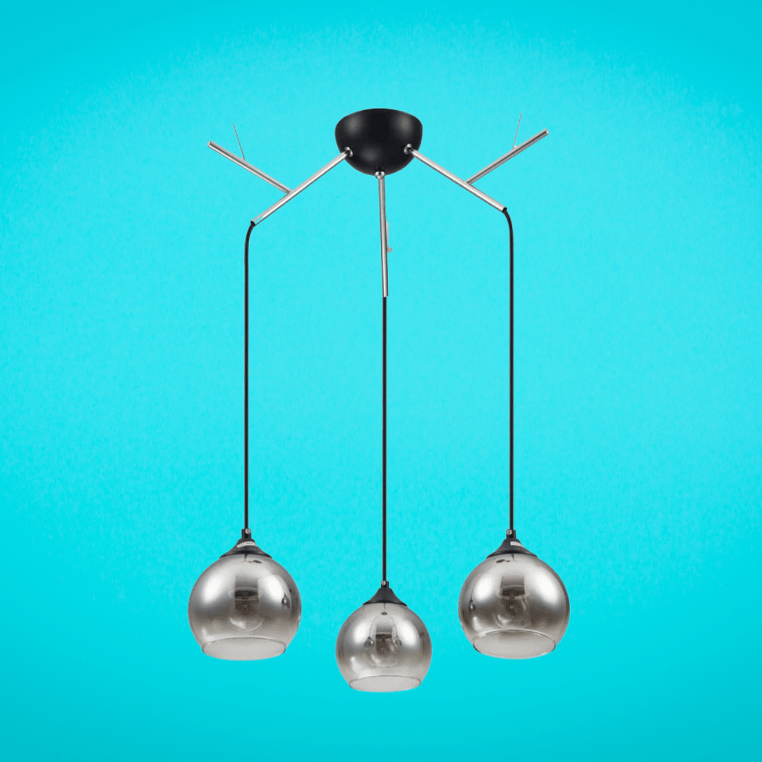 TKLD Pendant & Chandeliers Smoky Dome Glass Chrome Modern Ceiling Light - 40W