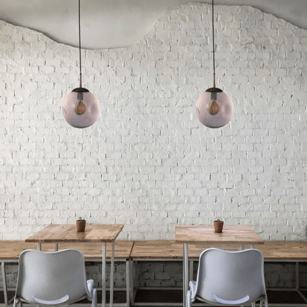 TKLD Pendant & Chandeliers Smoky Glass Crater E27 Pendant Ceiling Light