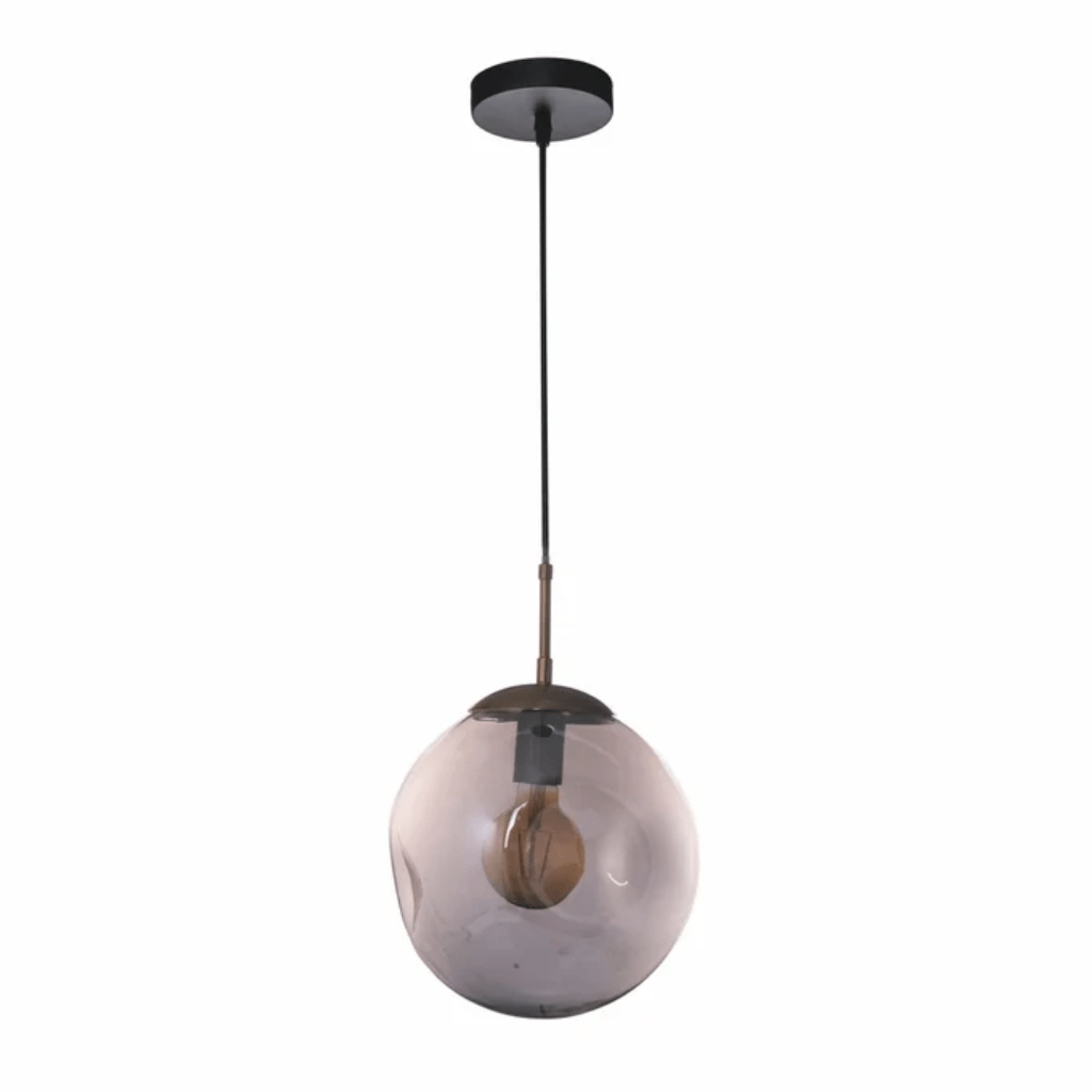 TKLD Pendant & Chandeliers Smoky Glass Crater E27 Pendant Ceiling Light