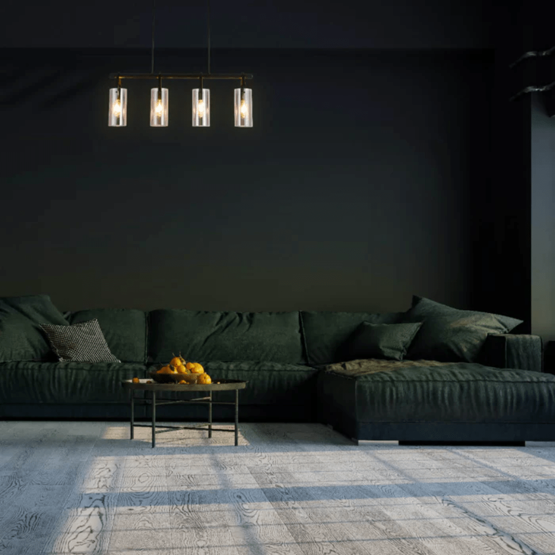 TKLD Pendant & Chandeliers Smoky Glass Linear Adjustable Drop Chandelier Light - 40W