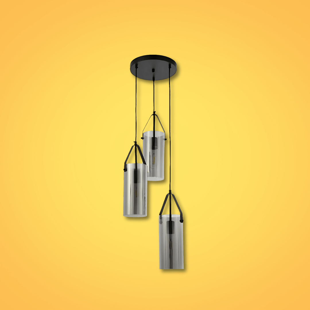 TKLD Pendant & Chandeliers Smoky Glass Round Adjustable Drop Chandelier Light - 40W