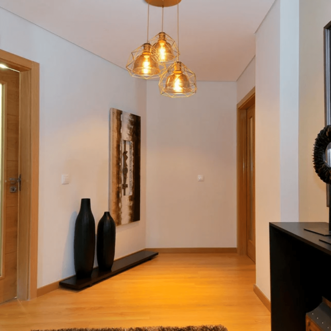 TKLD Pendant & Chandeliers Smoky Or Copper 3 Lamps Glass Metal Cage Pendant Ceiling Light - 40W