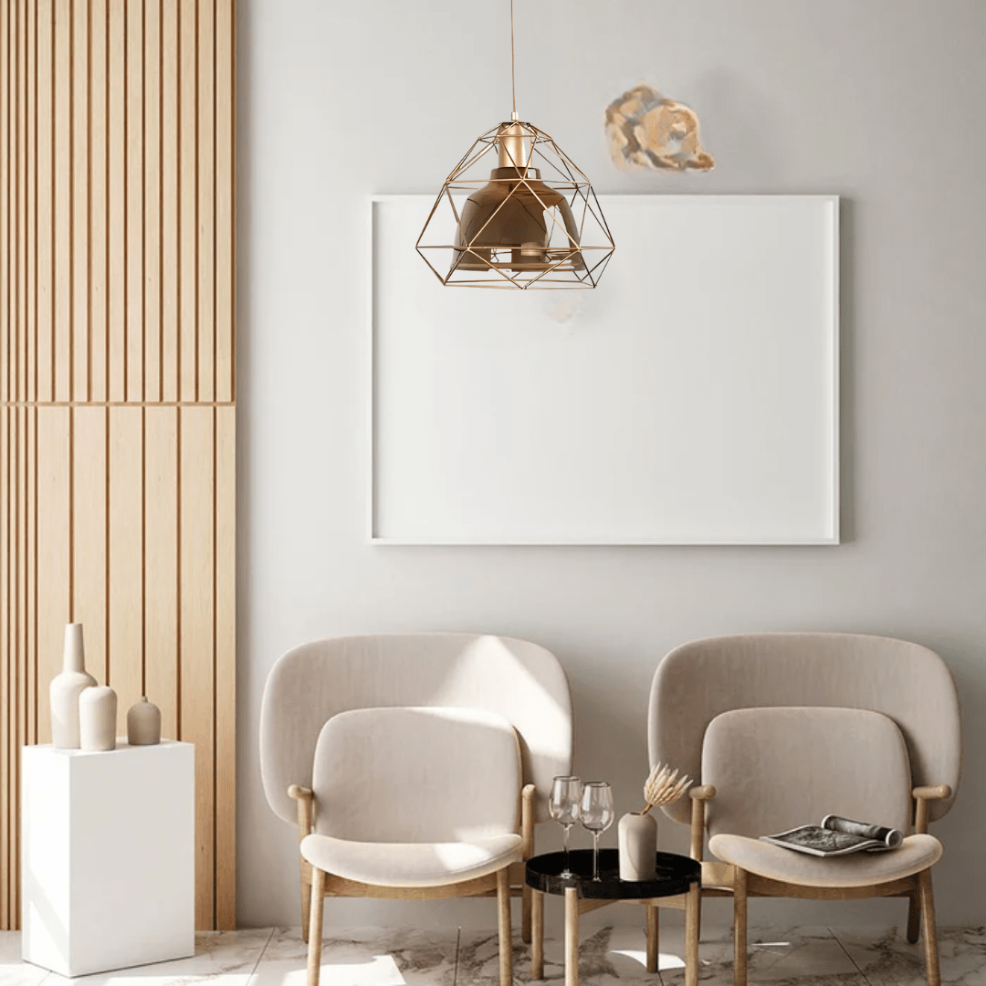 TKLD Pendant & Chandeliers Smoky Or Copper Glass Dome Metal Cage Pendant Ceiling Light - 40W