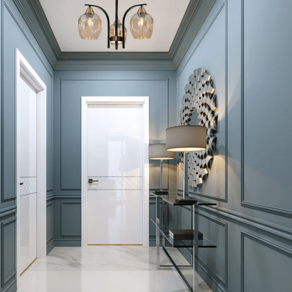 TKLD Pendant & Chandeliers Snowdrop 3 Lamp Amber Glass Black Body Semi Flush E27 Ceiling Light