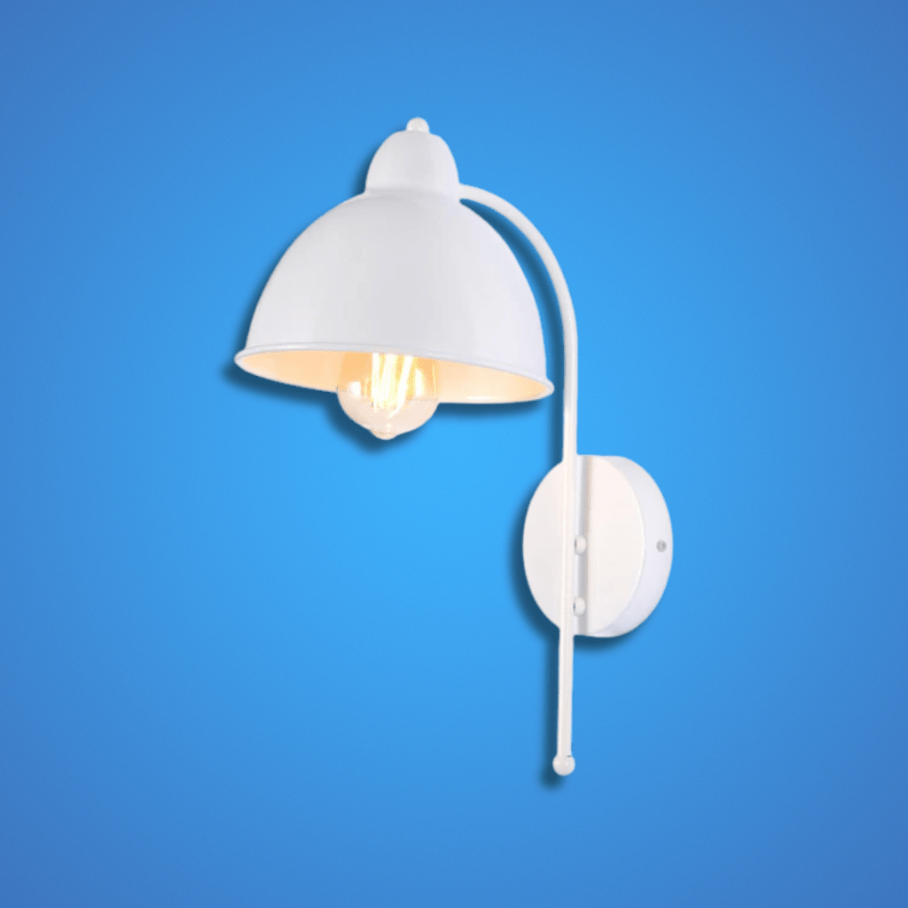 TKLD Wall & Sconce Lights Snowdrop Black or White Metal Dome Wall Light E27 Fitting