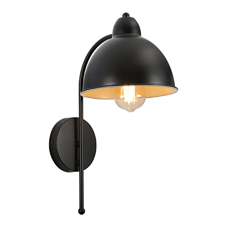 TKLD Wall & Sconce Lights Snowdrop Black or White Metal Dome Wall Light E27 Fitting