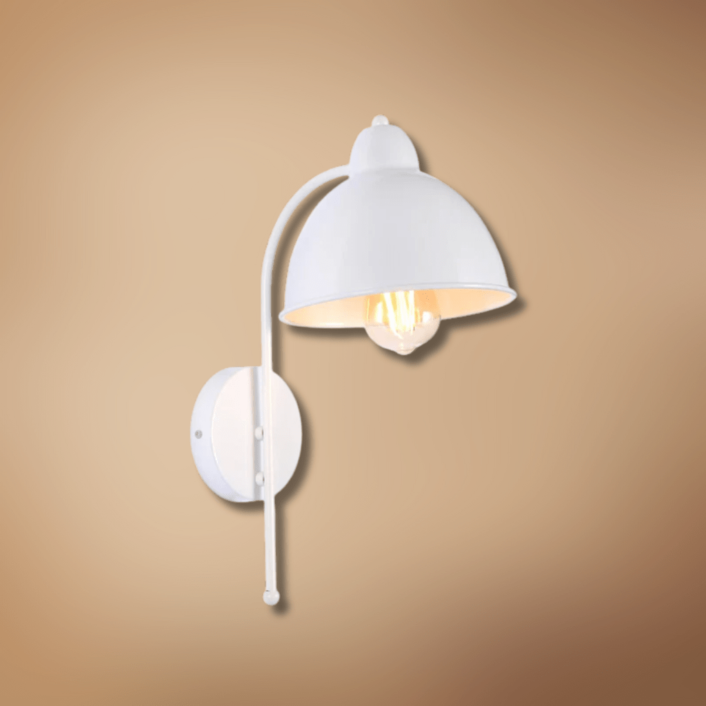 TKLD Wall & Sconce Lights Snowdrop Black or White Metal Dome Wall Light E27 Fitting