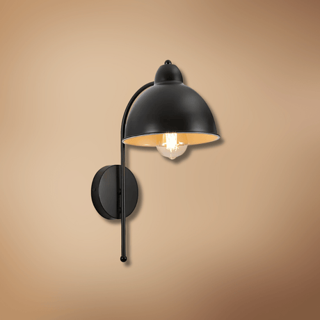 TKLD Wall & Sconce Lights Snowdrop Black or White Metal Dome Wall Light E27 Fitting