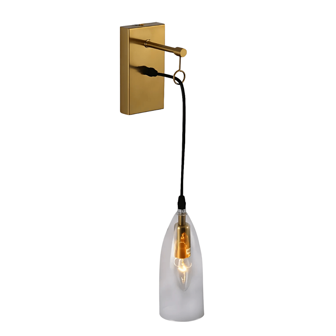 TKLD Wall & Sconce Lights Snowdrop Clear Glass Gold Metal Pendant Wall Light - 40W