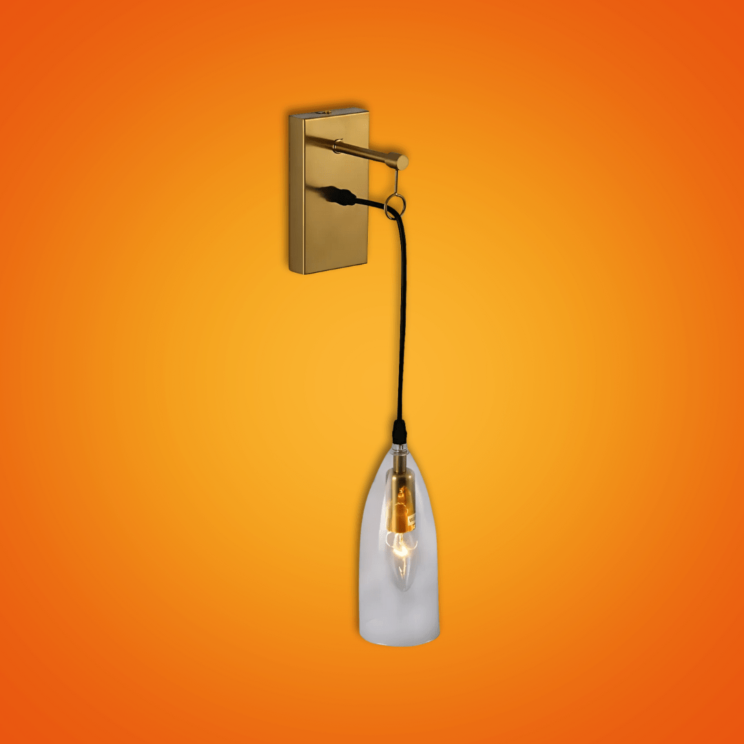 TKLD Wall & Sconce Lights Snowdrop Clear Glass Gold Metal Pendant Wall Light - 40W