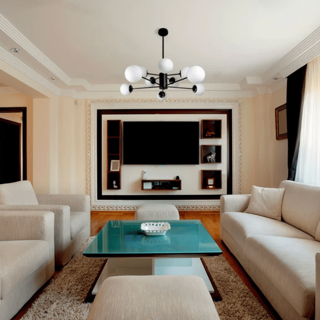 TKLD Pendant & Chandeliers Snowflake Opal Globe Glass Black Body Ceiling Light E27 - 10 Lamps