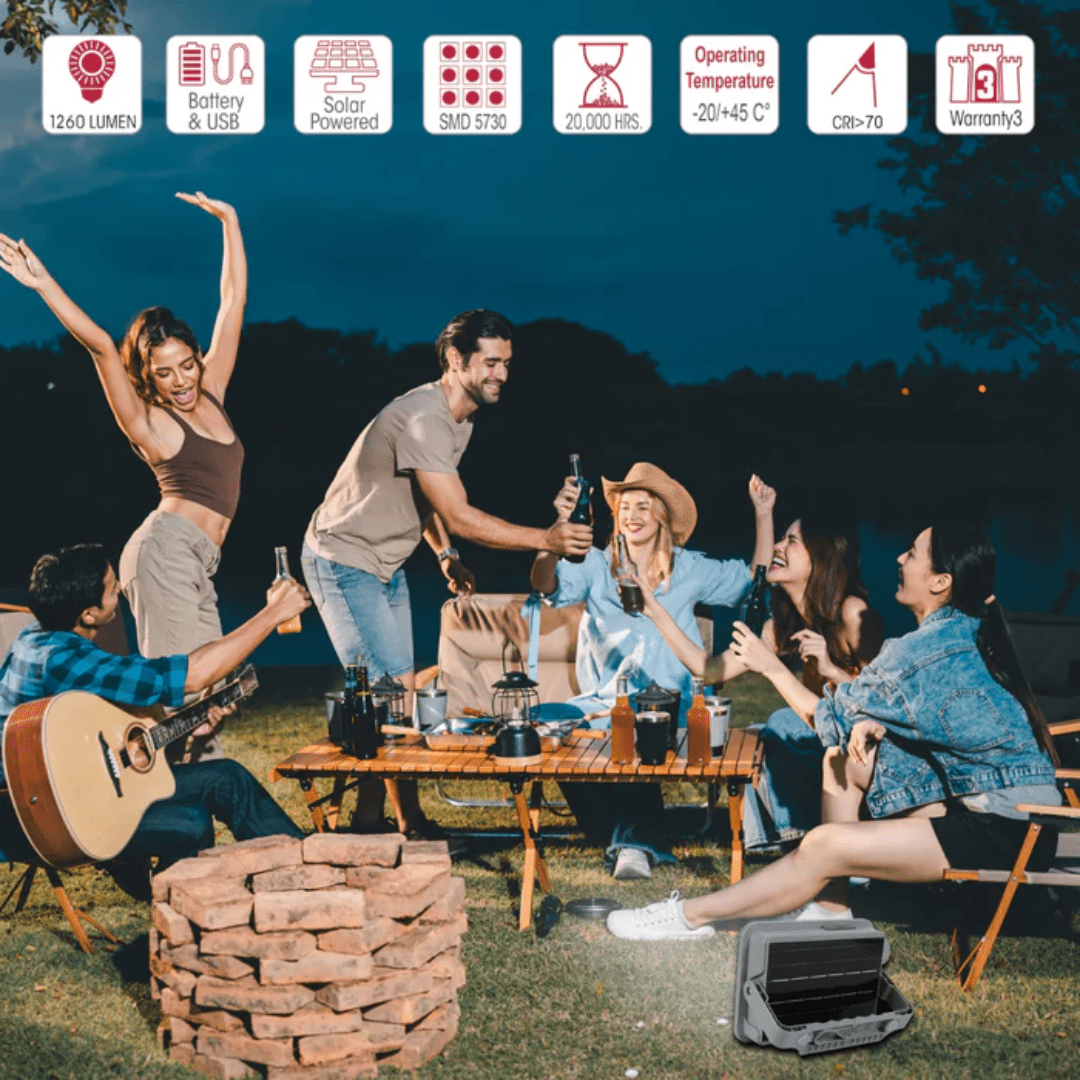 TKLD Outdoor Lighting Solar 5-in-1 Rechargeable Emergency Floodlight - 150W