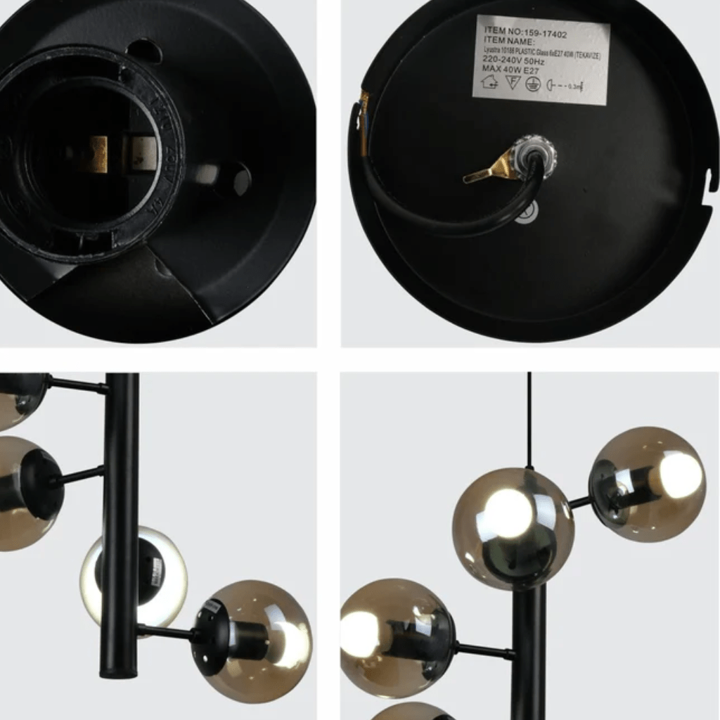 TKLD Pendant & Chandeliers Spiral Globe Glass Modern Sputnik Pendant Ceiling Chandelier Light E27