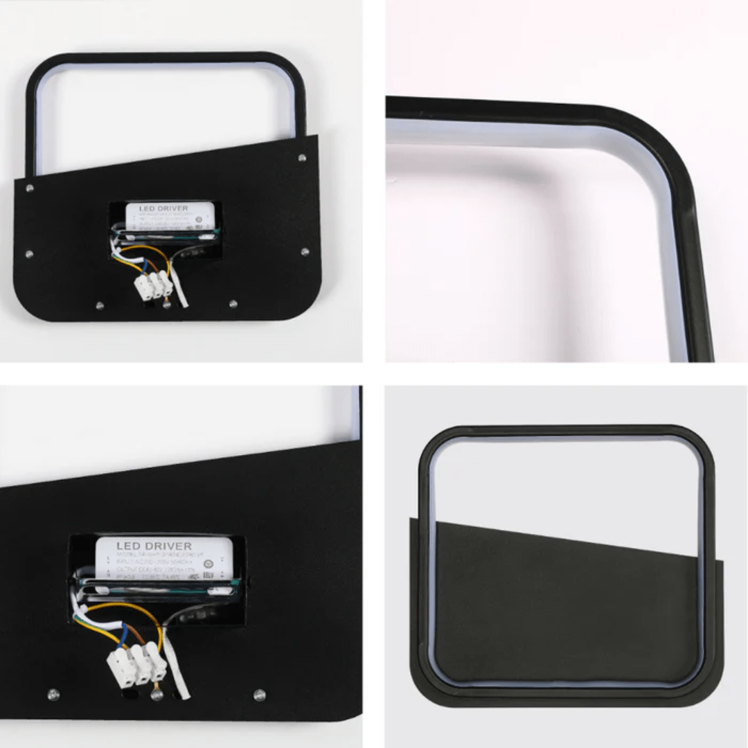 TKLD Pendant & Chandeliers Square Black 3000K LED Flush Wall Light