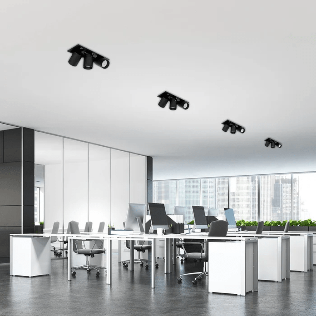 TKLD Ceiling Lights Telescopic Black Swivel Tilt Adjustable LED Ceiling Light - 20W