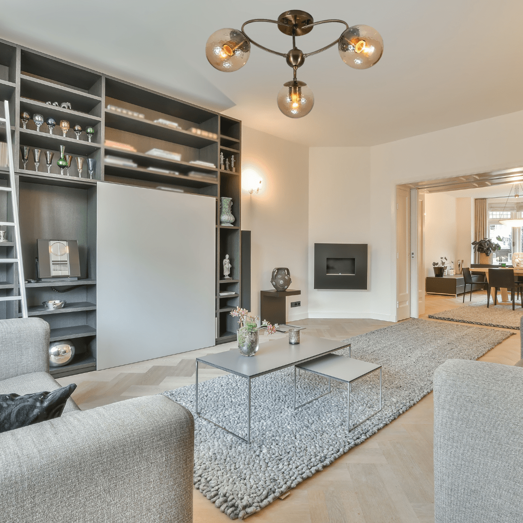 TKLD Ceiling Lights Textured Amber 3 Lamp Globe Semi Flush Ceiling Light - 40W