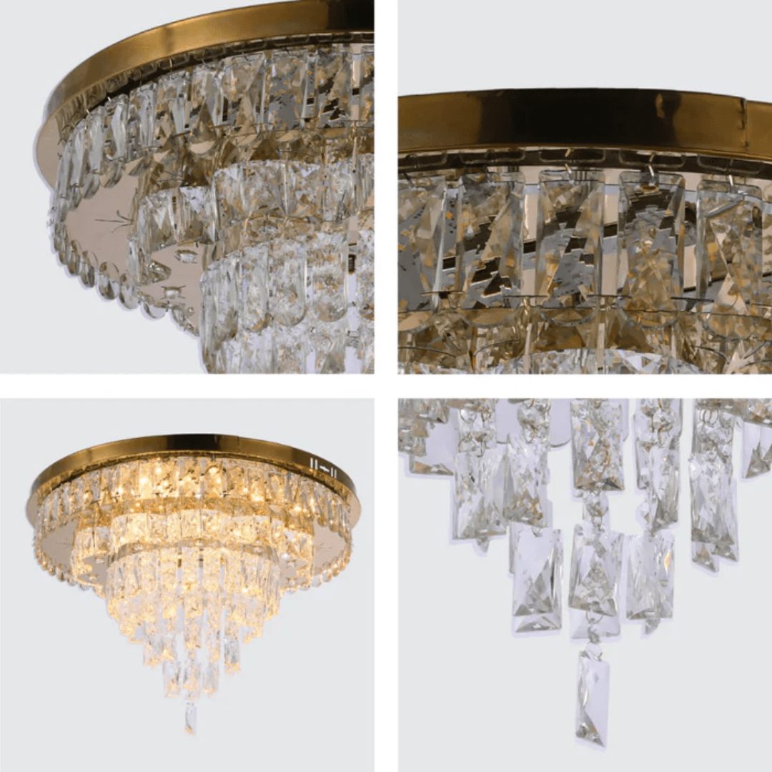 TKLD Pendant & Chandeliers Three-tiered Cascading Flush Ceiling Chandelier Light - 45W