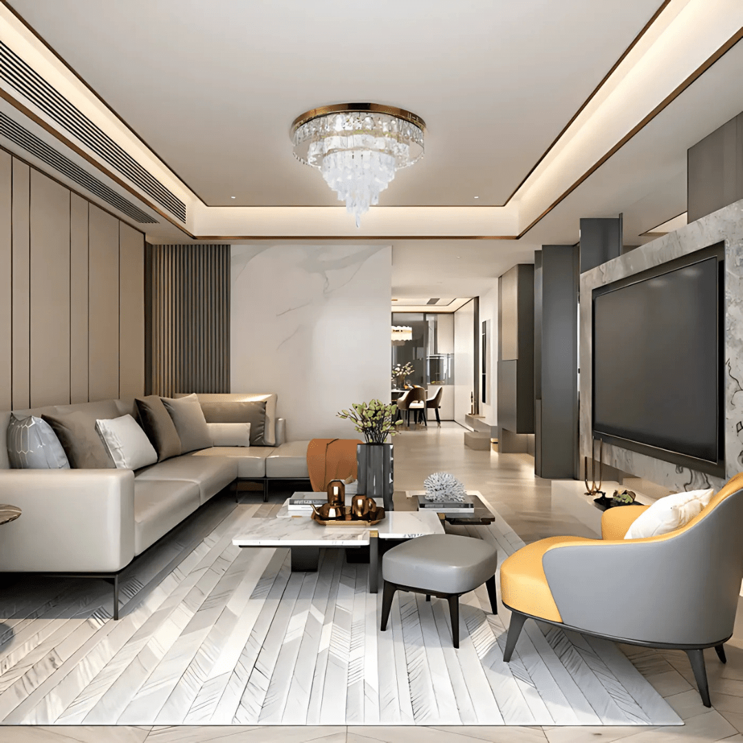 TKLD Pendant & Chandeliers Three-tiered Cascading Flush Ceiling Chandelier Light - 45W