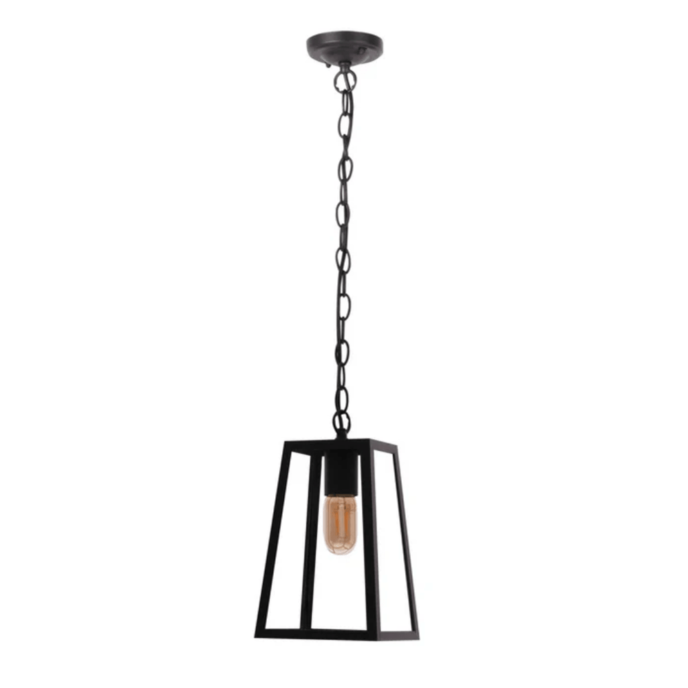 TKLD Pendant & Chandeliers Trapezoidal Matt Black Clear Glass E27 Pendant Ceiling Light Lamp - 60W