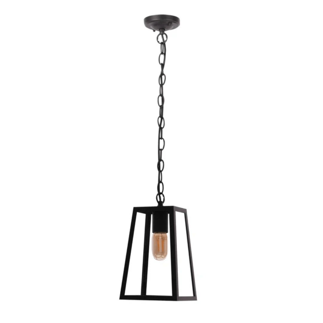 TKLD Pendant & Chandeliers Trapezoidal Matt Black Clear Glass E27 Pendant Ceiling Light Lamp - 60W
