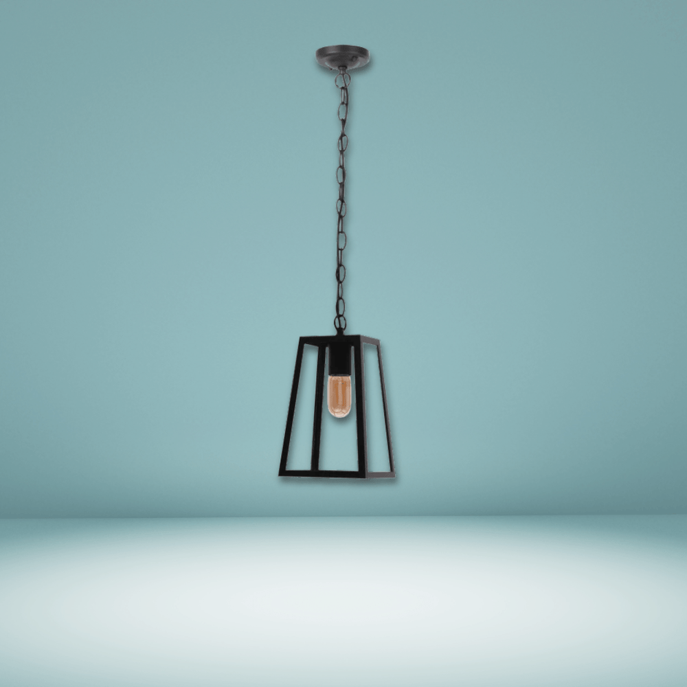 TKLD Pendant & Chandeliers Trapezoidal Matt Black Clear Glass E27 Pendant Ceiling Light Lamp - 60W