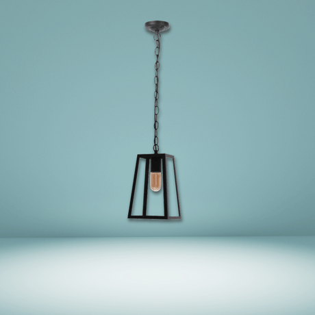 TKLD Pendant & Chandeliers Trapezoidal Matt Black Clear Glass E27 Pendant Ceiling Light Lamp - 60W