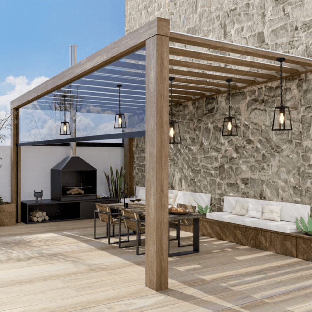 TKLD Pendant & Chandeliers Trapezoidal Matt Black Clear Glass E27 Pendant Ceiling Light Lamp - 60W