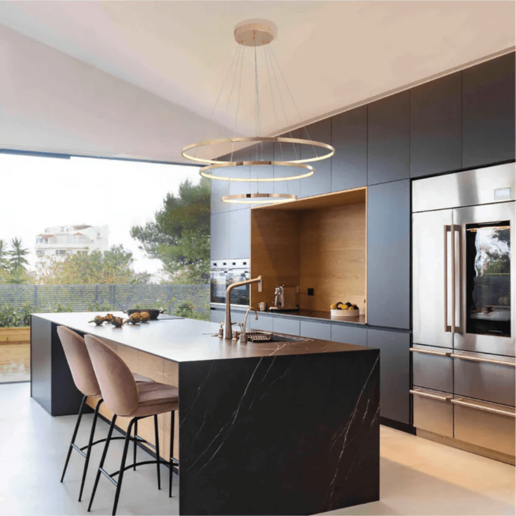 TKLD Pendant & Chandeliers Tri-Ring Customizable LED Modern Elegance Ceiling Light - D800