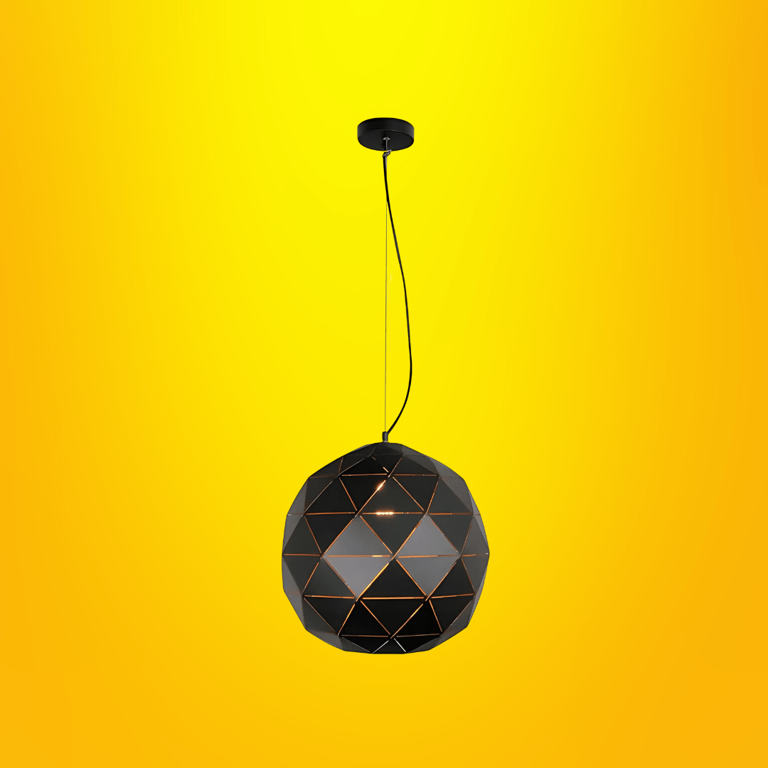 TKLD Pendant & Chandeliers Triangle Black Pattern Metal Laser Pendant Ceiling Light - 40W